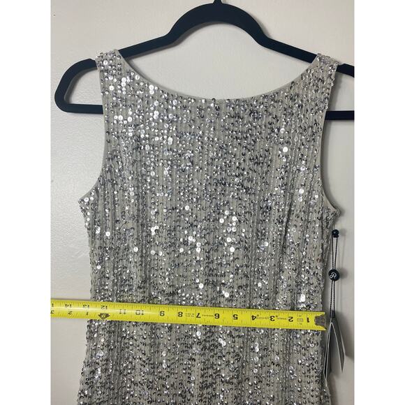 NWT ADRIANNA PAPELL DRESS SILVER 4P - Picture 15 of 16